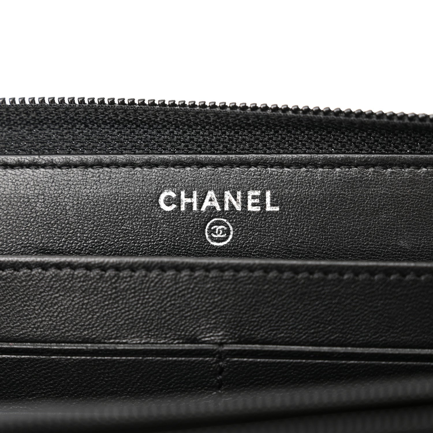 Chanel Lambskin Quilted Boy Zip Around Wallet Black 7 of 9