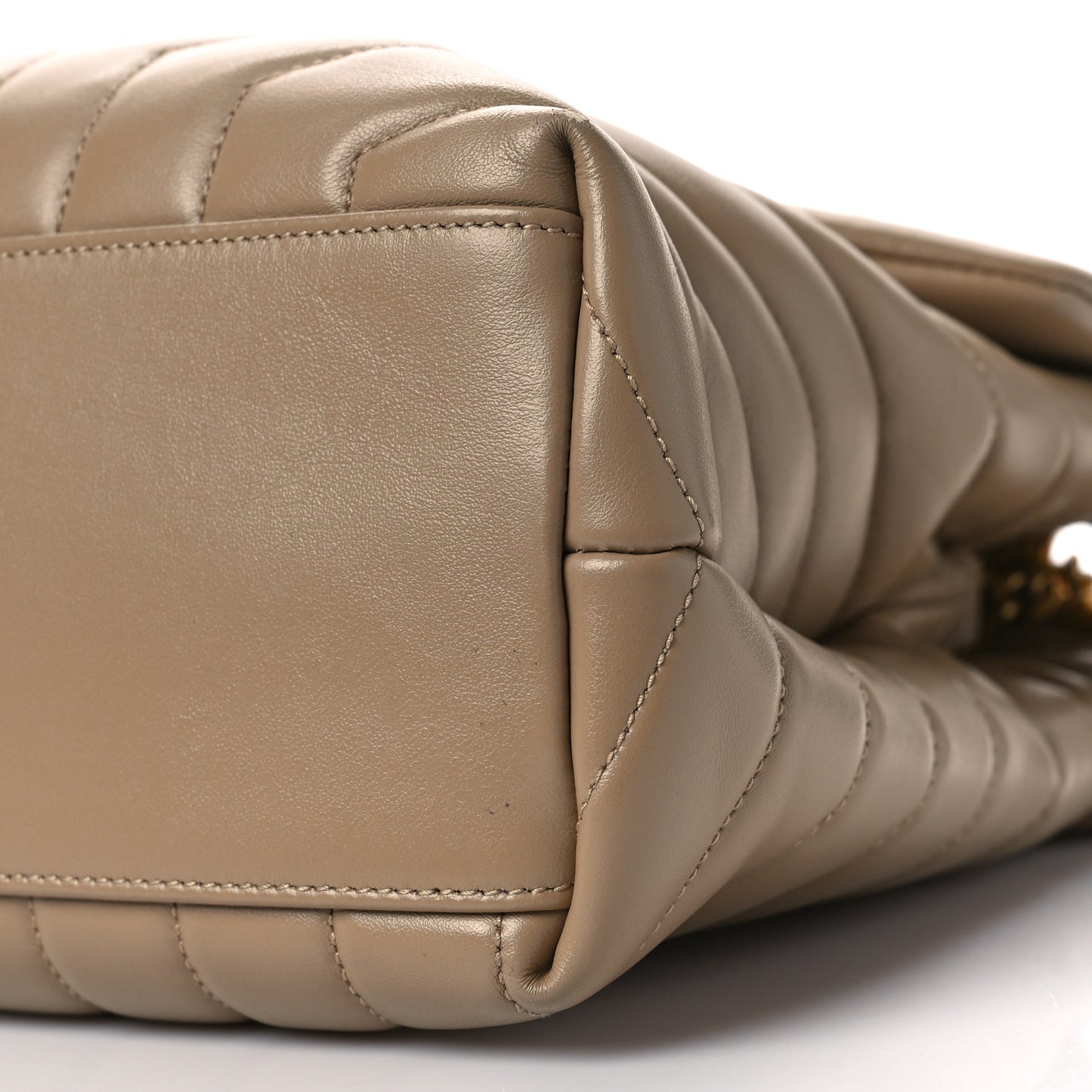 Calfskin Y Quilted Monogram Medium Loulou Chain Satchel Dark Latte