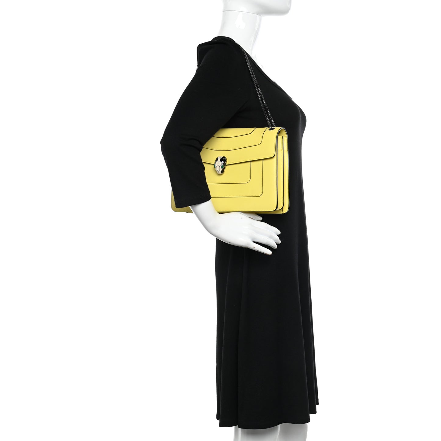 Calfskin Serpenti Forever Shoulder Bag Yellow