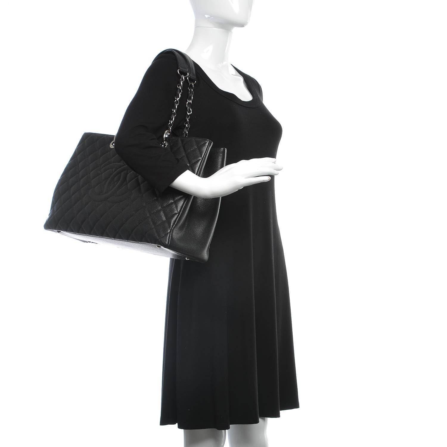 Chanel Caviar Quilted XL Grand Shopping Tote GST Black 2 of 7