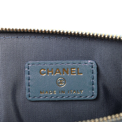 Chanel Iridescent Crumpled Calfskin Trio Cosmetic Case Blue Pink Ivory 7 of 12
