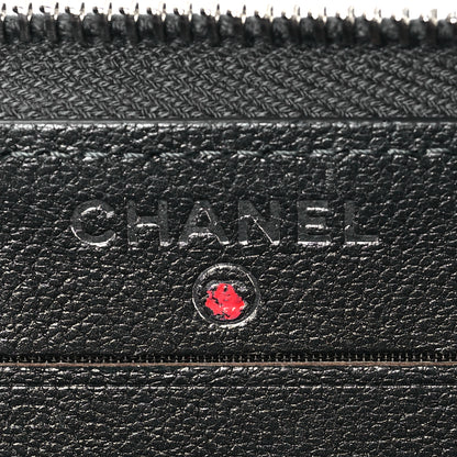 Chanel Sheepskin Chevron Quilted Mademoiselle Vintage Zip Around Wallet Grey 6 of 9