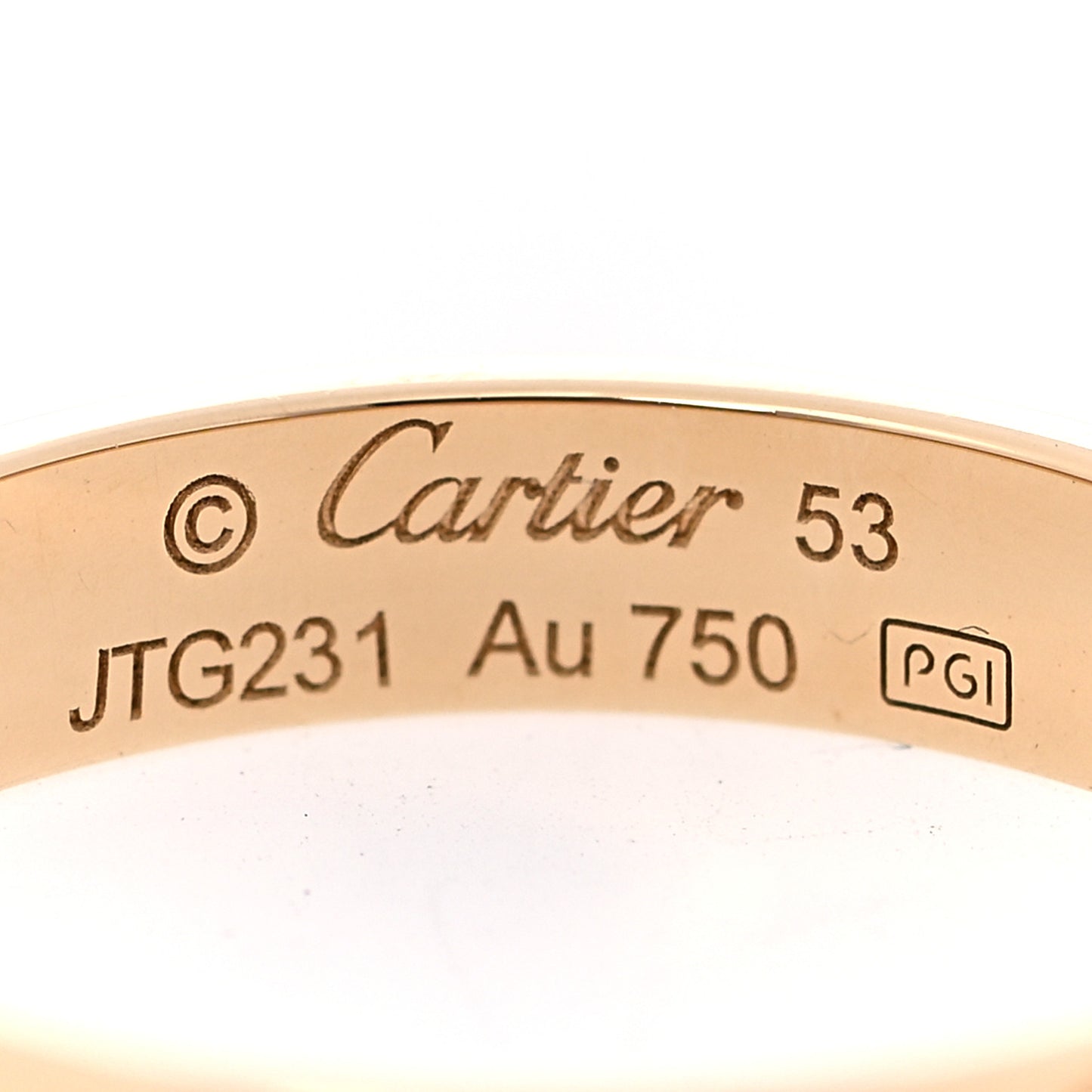 18K Yellow Gold 3.5mm LOVE Wedding Band Ring 53 6.5