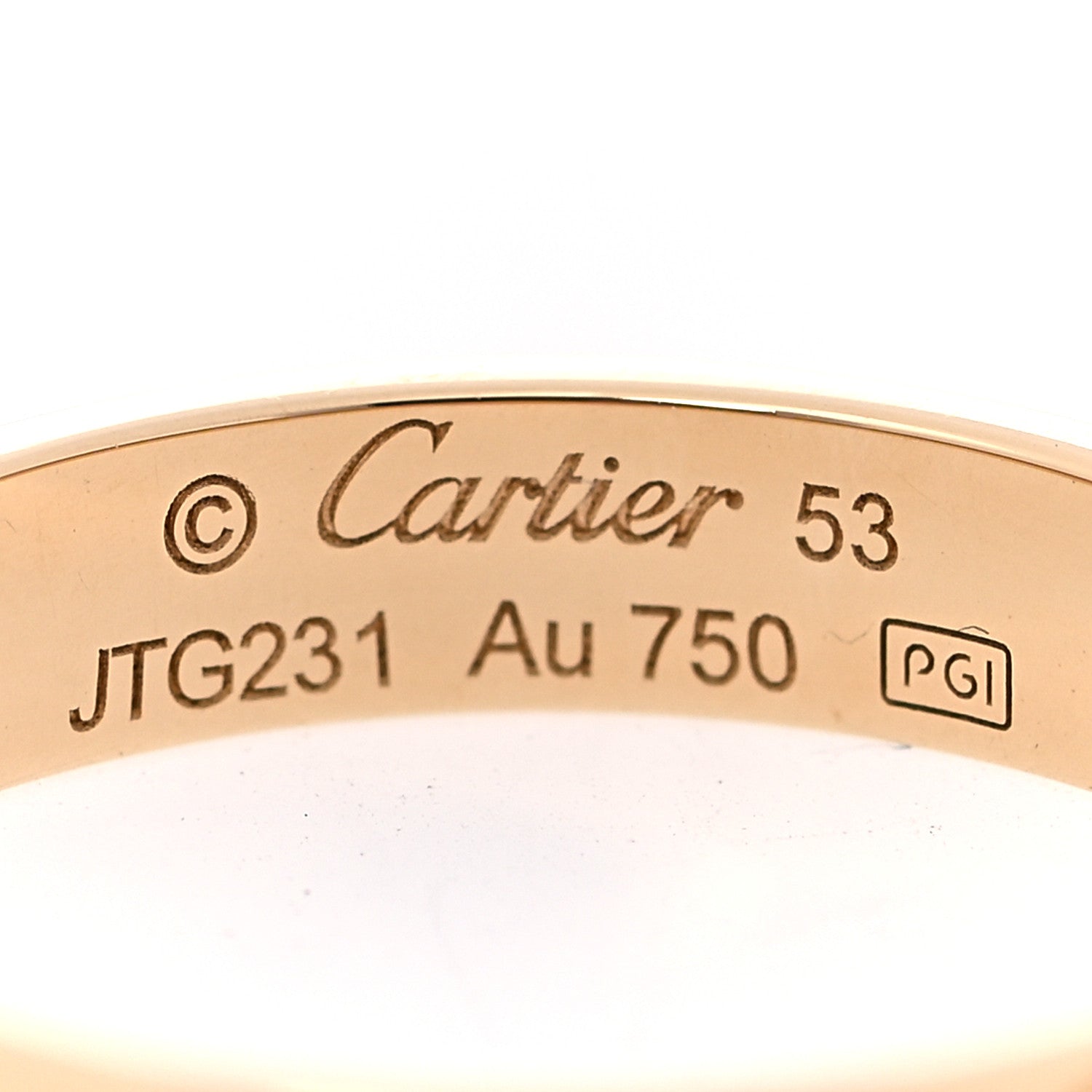 Cartier 18K Yellow Gold 3.5mm LOVE Wedding Band Ring 53 6.5 4 of 6