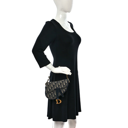 Christian Dior Oblique Mini Saddle Bag Blue 2 of 10
