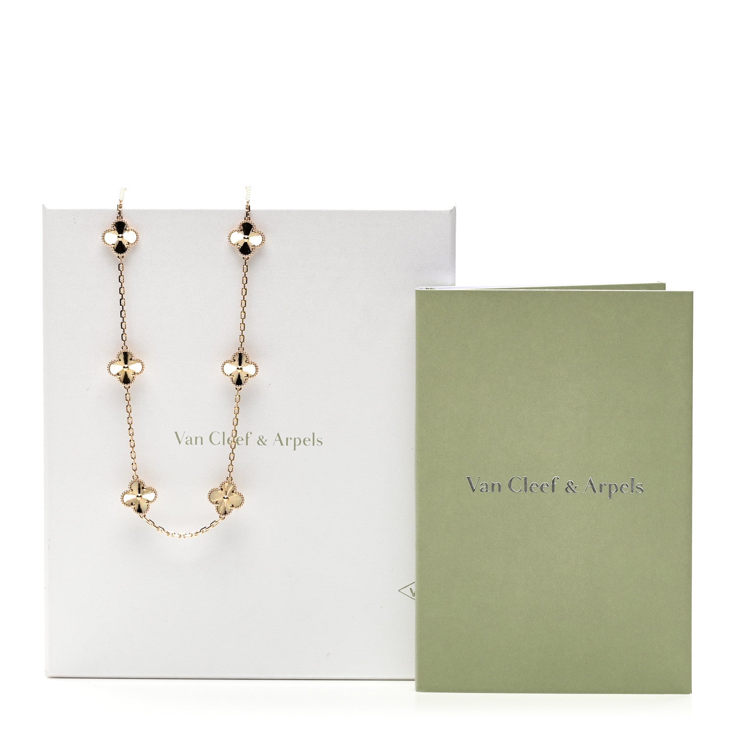 Van Cleef & Arpels 18K Yellow Gold 10 Motifs Guilloche Vintage Alhambra Necklace 7 of 7