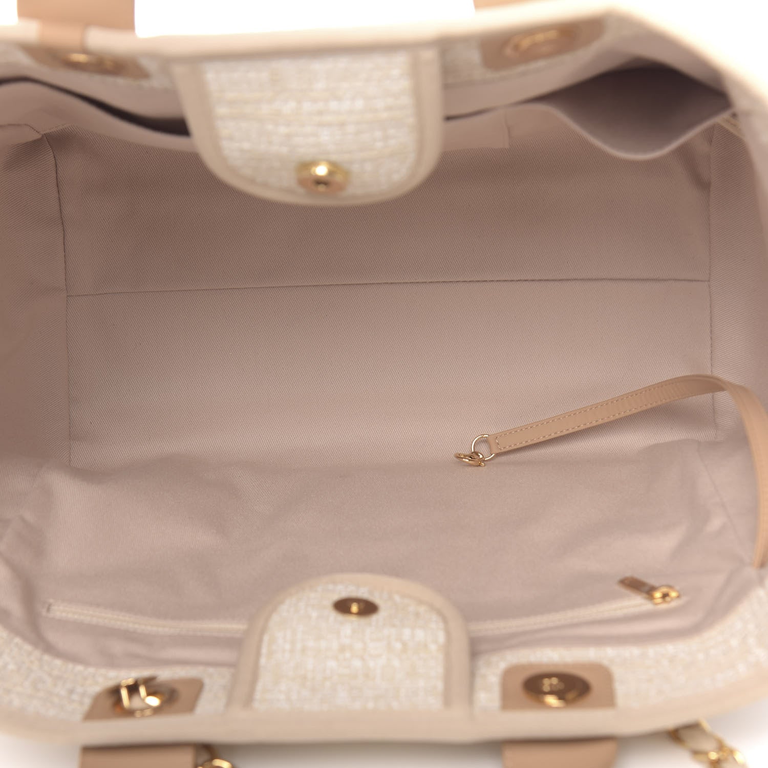 Chanel Canvas Medium Deauville Tote Light Beige 5 of 11