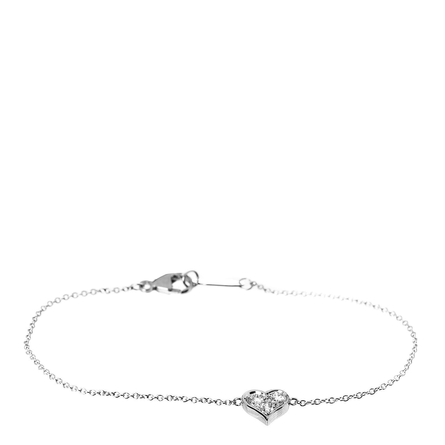 Platinum Diamond Hearts Bracelet