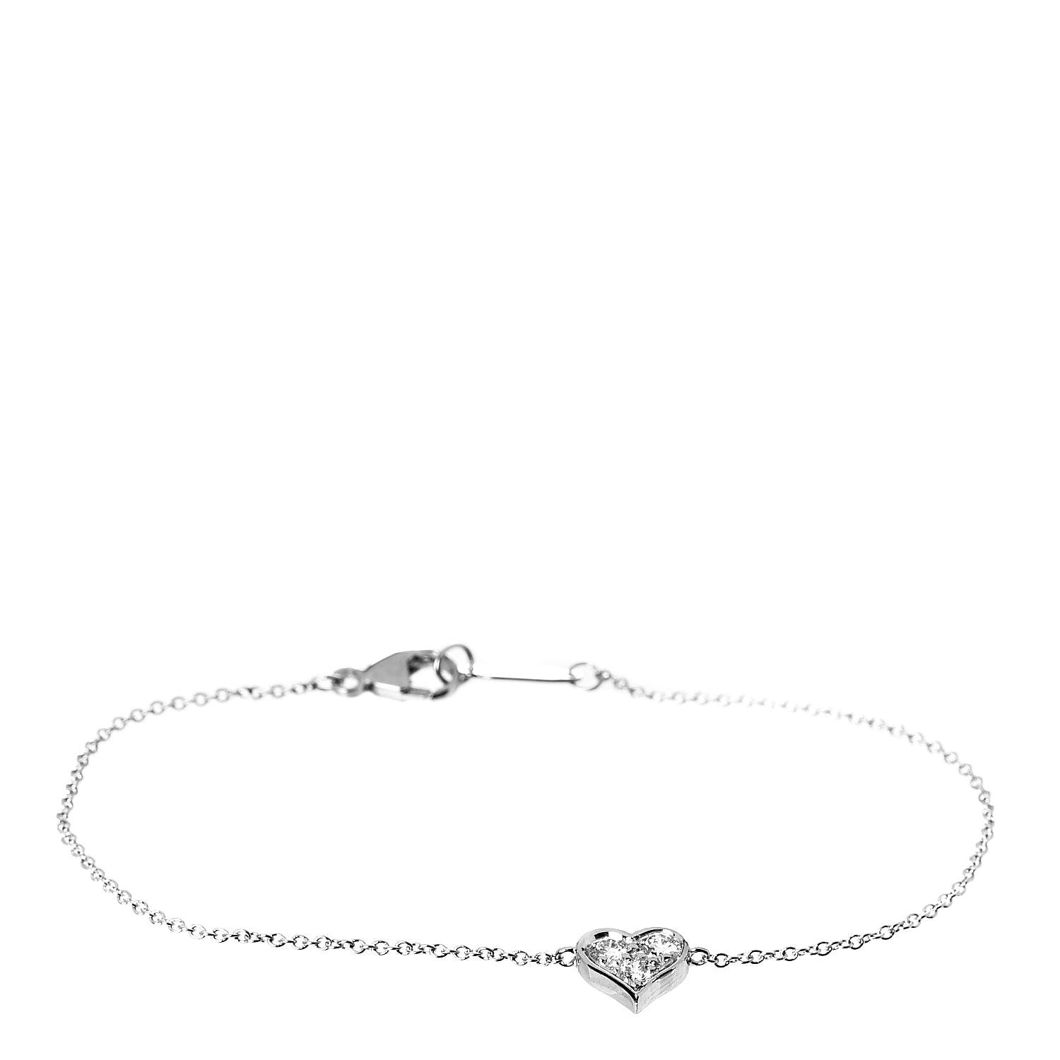 Tiffany Platinum Diamond Hearts Bracelet 1 of 4