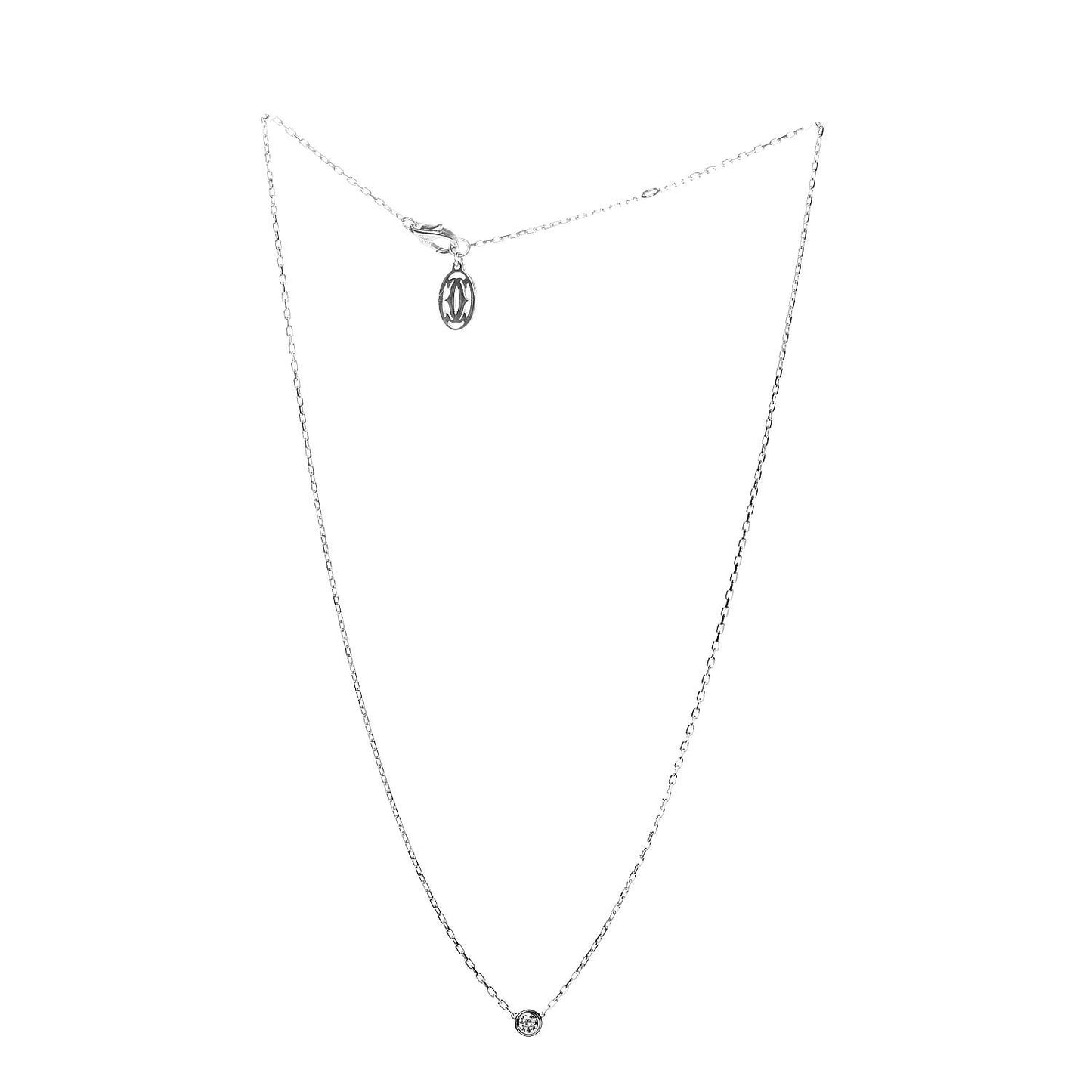 18K White Gold Diamond SM D'Amour Pendant Necklace