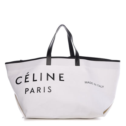 Celine Textile Large Made In Tote White Black 1 of 11