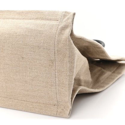 Saint Laurent Linen Calfskin Small Rive Gauche Tote Greggio Natural 9 of 9