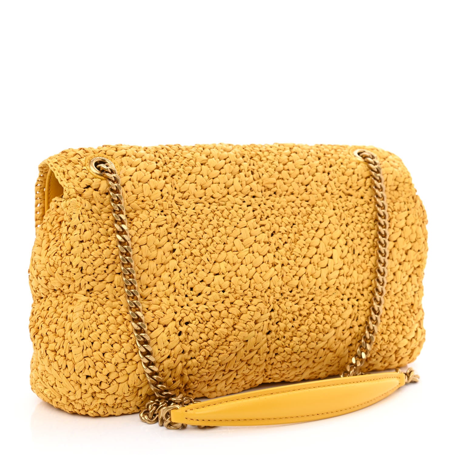 Saint Laurent Raffia Monogram Medium Jamie Yellow 3 of 10