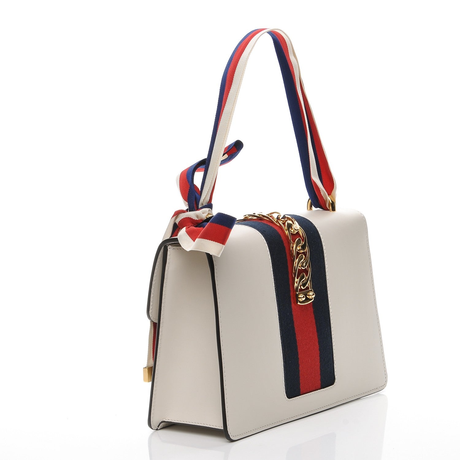 Gucci Calfskin Small Sylvie Shoulder Bag White 3 of 11