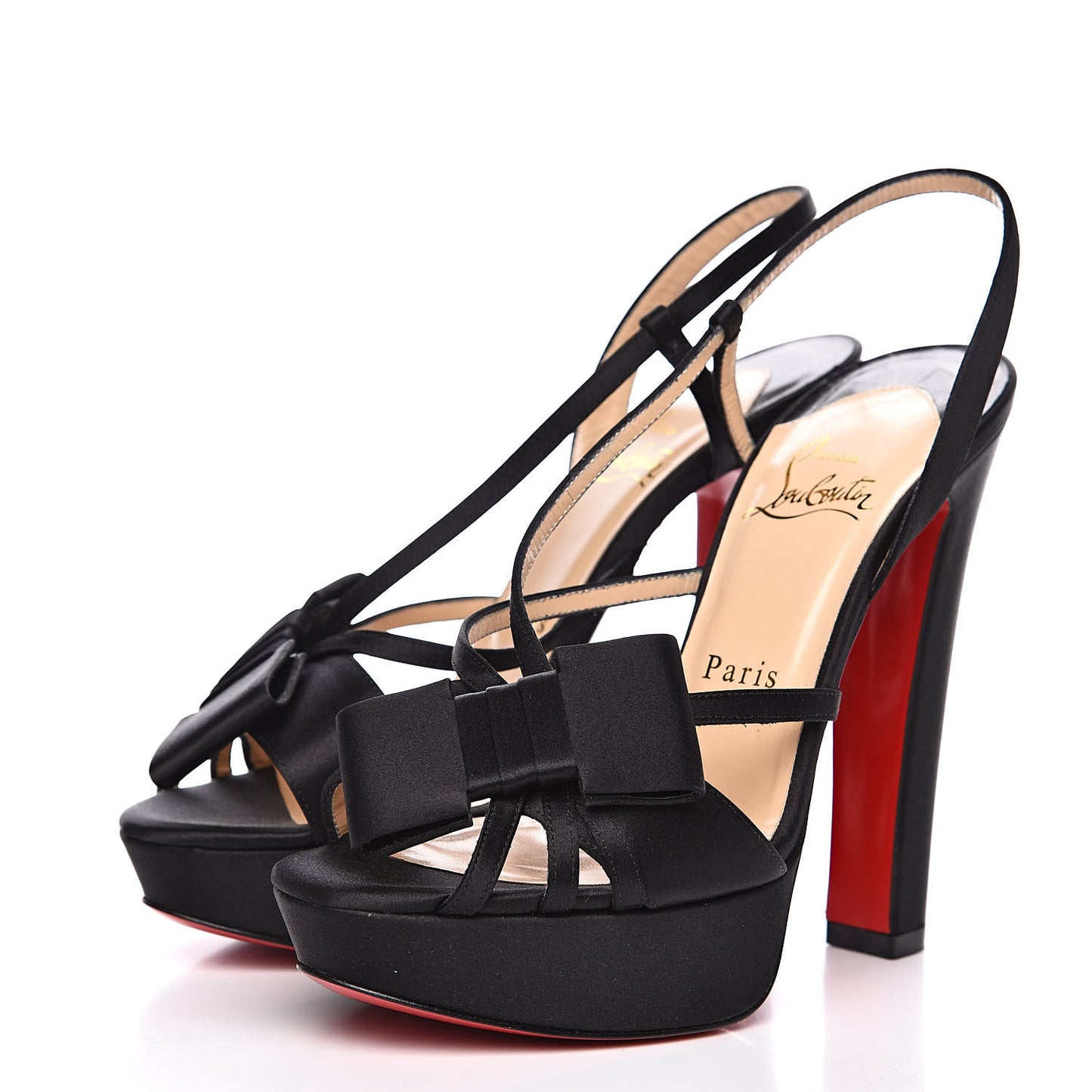 Satin Disconoeud Platform Sandals 37.5 Black