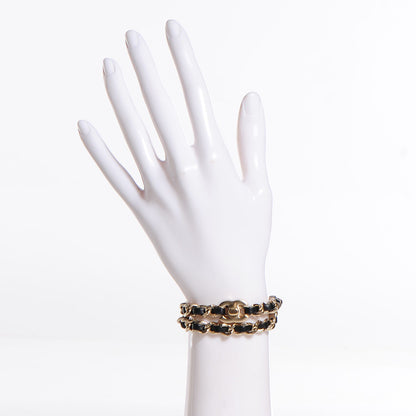 Chanel Lambskin CC Chain Bracelet Navy Gold 2 of 5