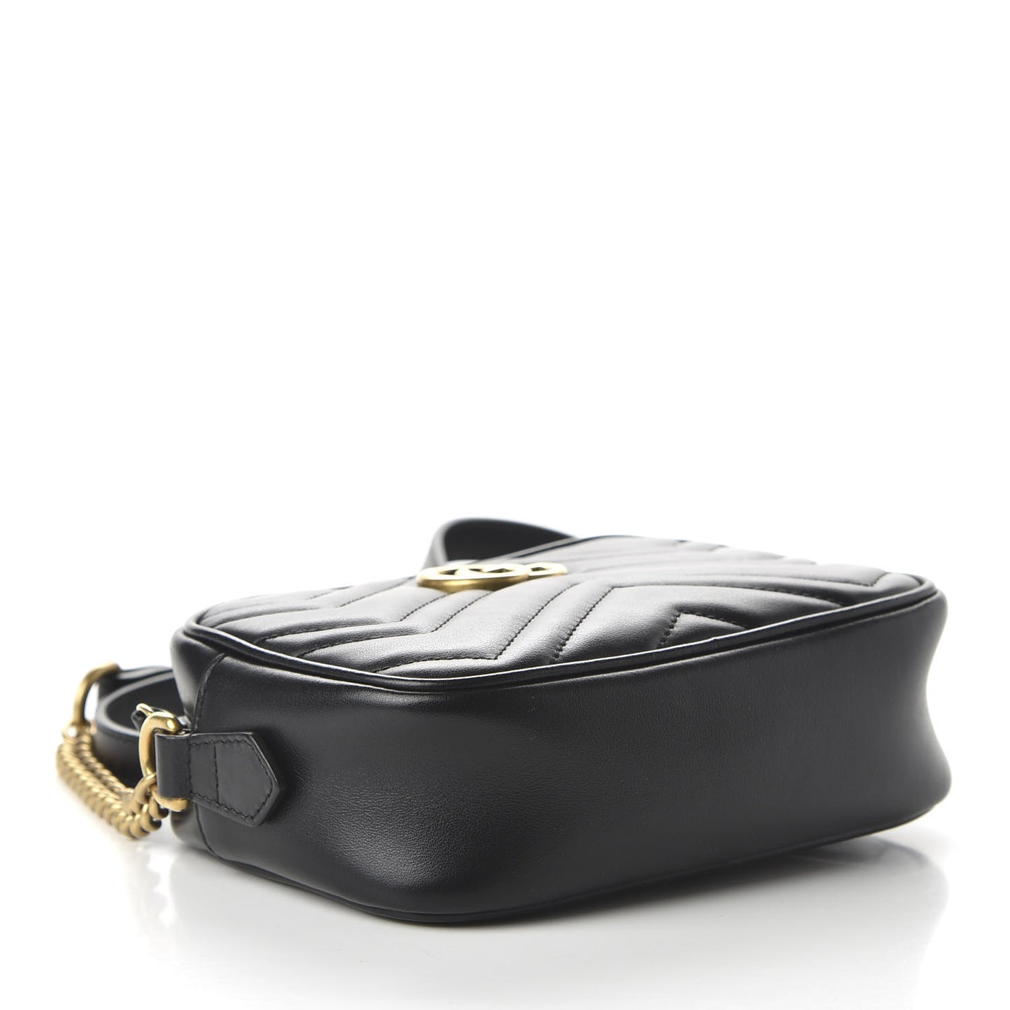 Calfskin Matelasse Mini GG Marmont Chain Shoulder Bag Black