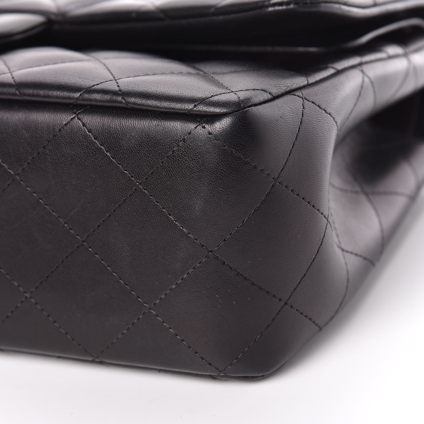 Lambskin Quilted Jumbo Double Flap Black