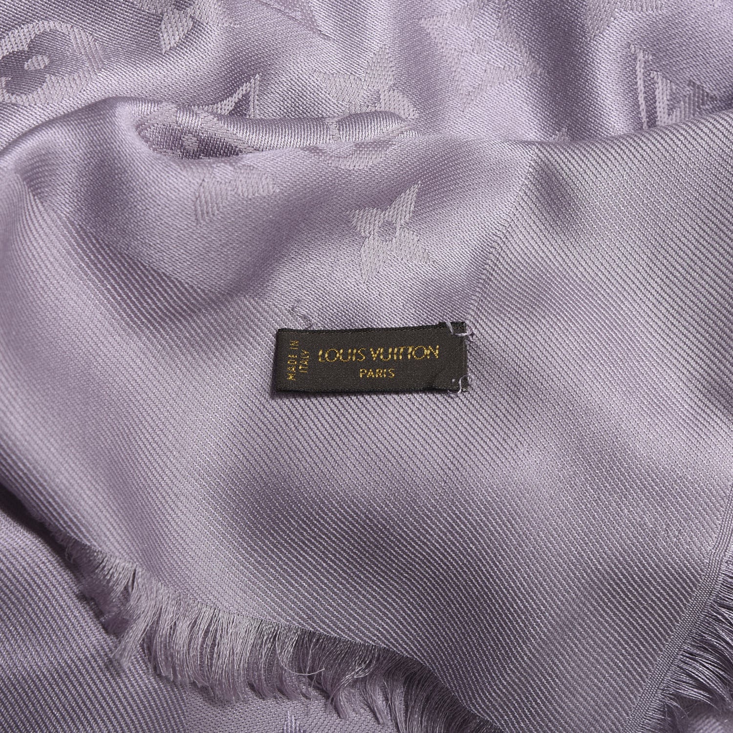 Louis Vuitton Wool Silk Monogram Shawl Parme 3 of 3