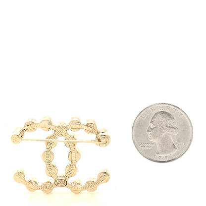 Chanel Metal Crystal CC Brooch Gold 2 of 3