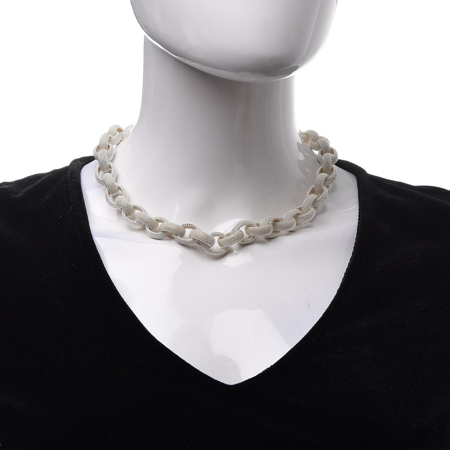Tiffany Sterling Silver Somerset Mesh Link Necklace 2 of 5