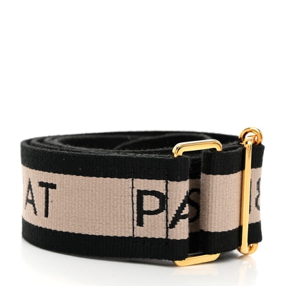 Moynat Canvas Calfskin Logo Strap Black Beige 2 of 5