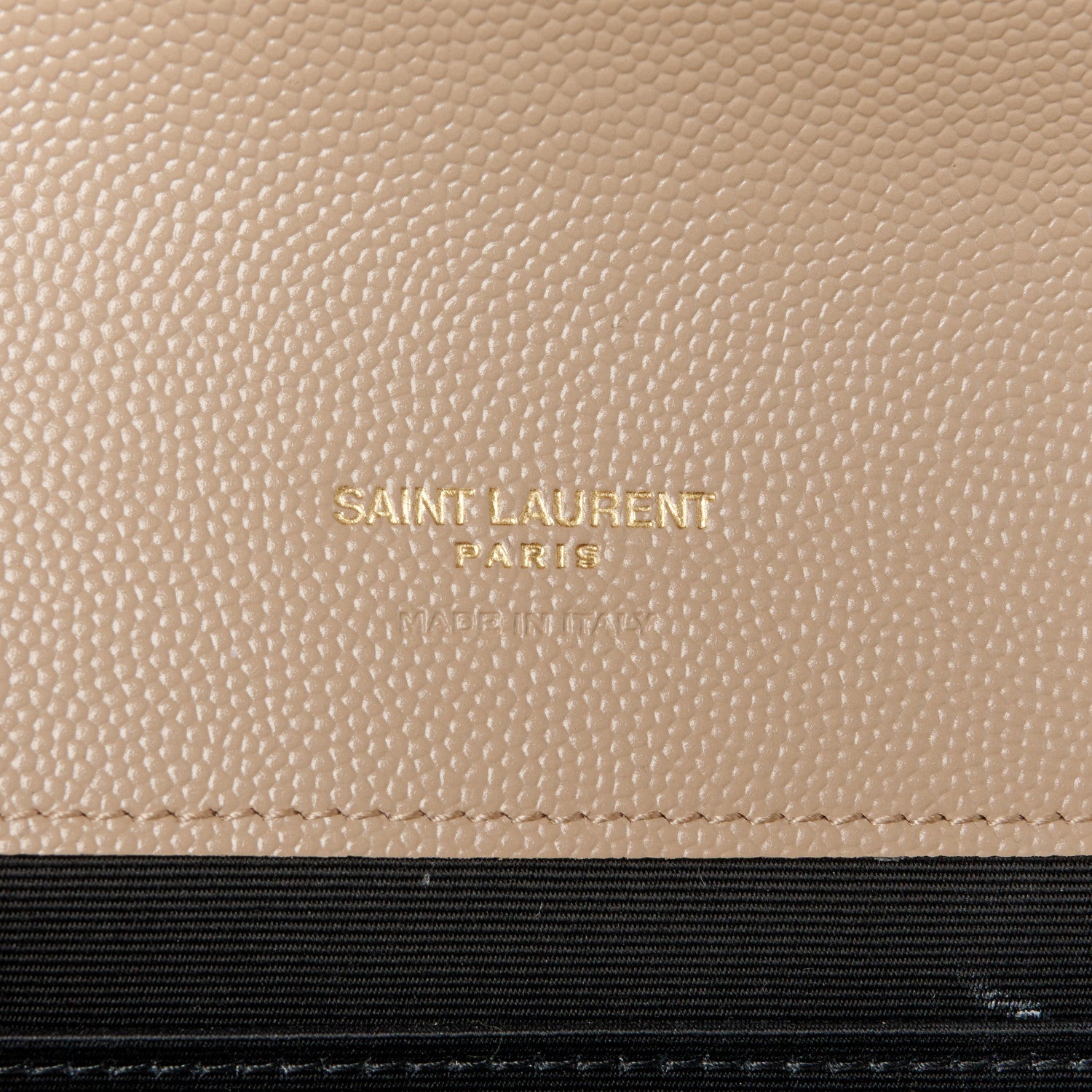 Saint Laurent Grain De Poudre Matelasse Chevron Monogram Envelope Clutch Dark Beige 6 of 9