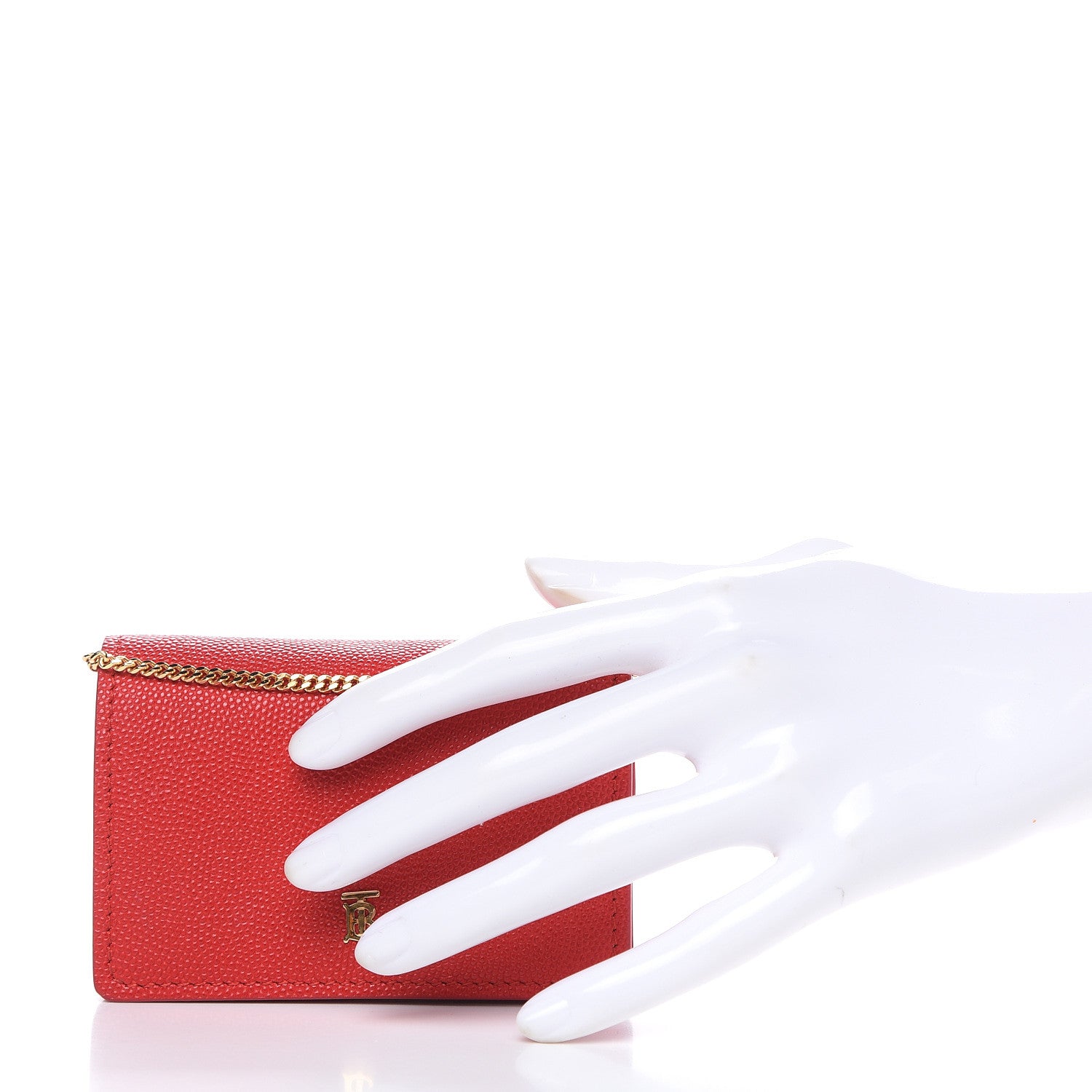Burberry Calfskin Jessie Chain Card Case Bright Red 3 of 8