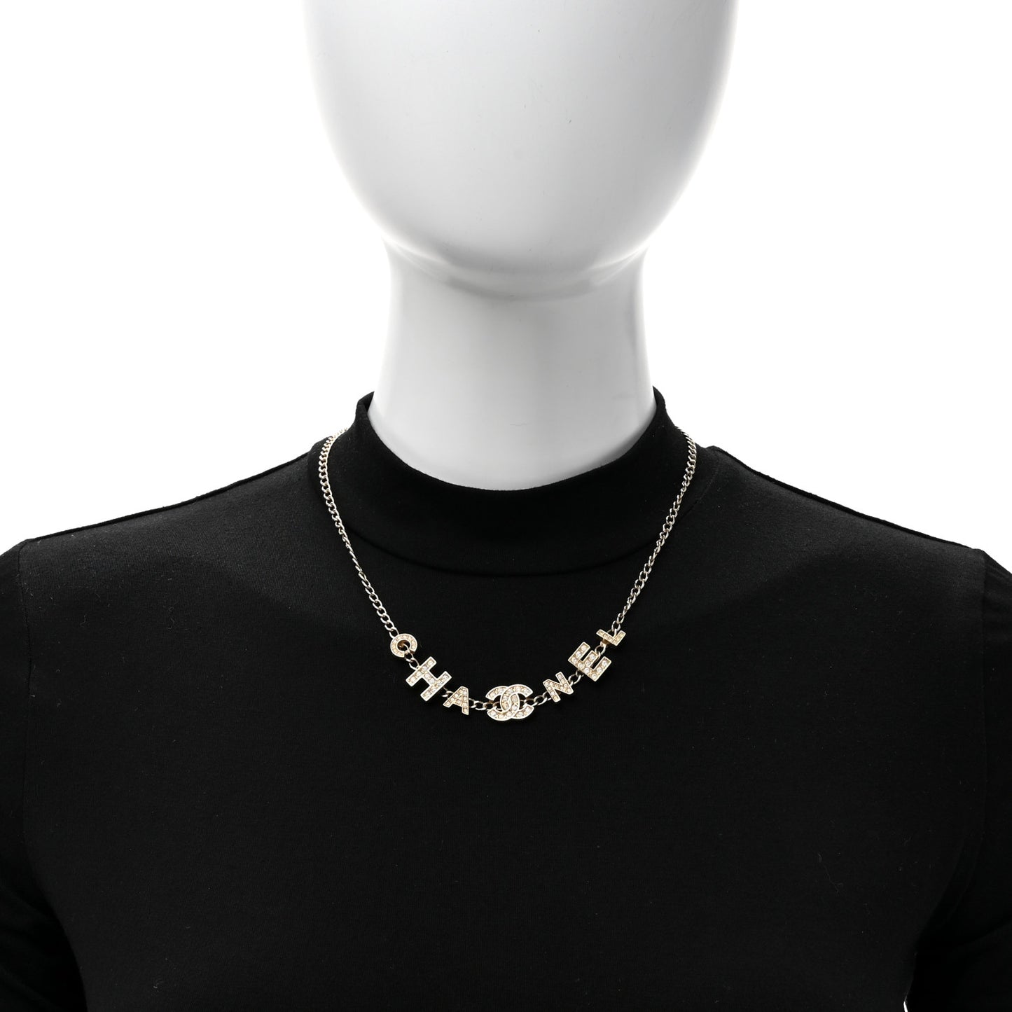 Crystal CC Letter Chain Necklace Gold