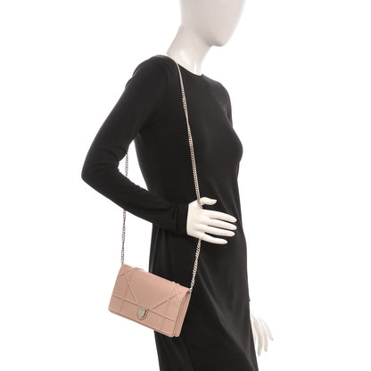 Christian Dior Grained Calfskin Diorama Wallet on Chain Pouch Rose Poudre 2 of 8