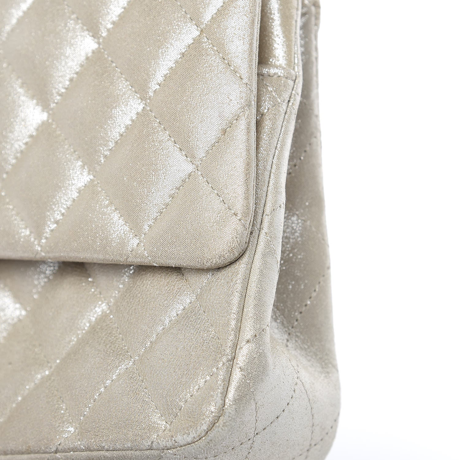 Chanel Iridescent Calfskin Medium Double Flap Light Gold 11 of 17