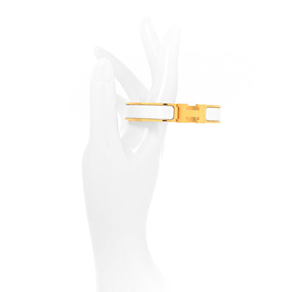 Hermes Enamel Narrow Clic Clac H Bracelet GM White 2 of 5