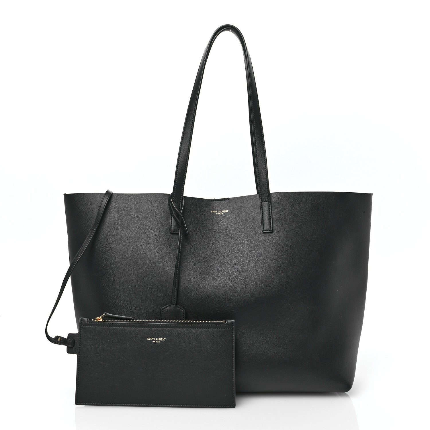 Saint Laurent Calfskin Large Shopping Tote Black 3 of 11