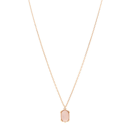 Cartier 18K Pink Gold Diamond Pink Mother Of Pearl Tortue Pendant Necklace 1 of 5