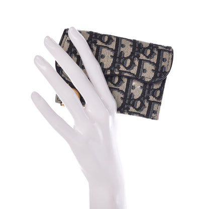 Christian Dior Oblique Saddle Card Holder Blue 2 of 10