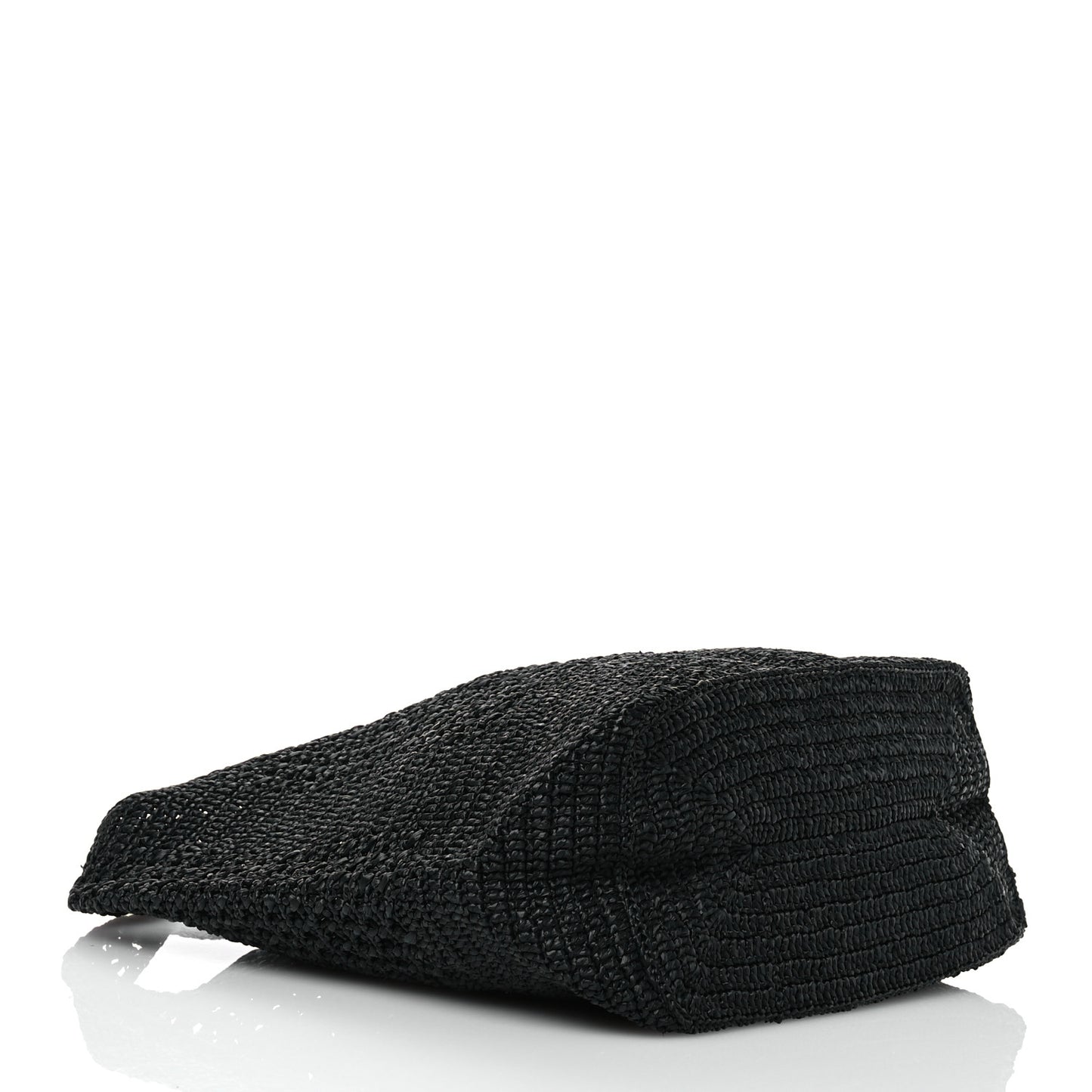 Raffia Monogram Le 5 A 7 Medium Tote Black