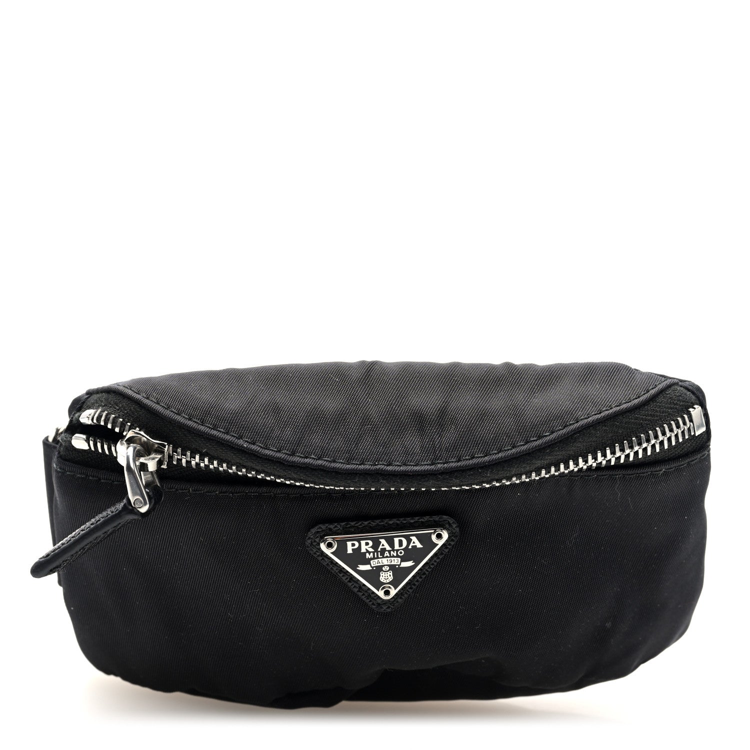 Prada Re-Nylon Travel Saffiano Metal Triangle Logo Mini Arm Pouch Black 1 of 5