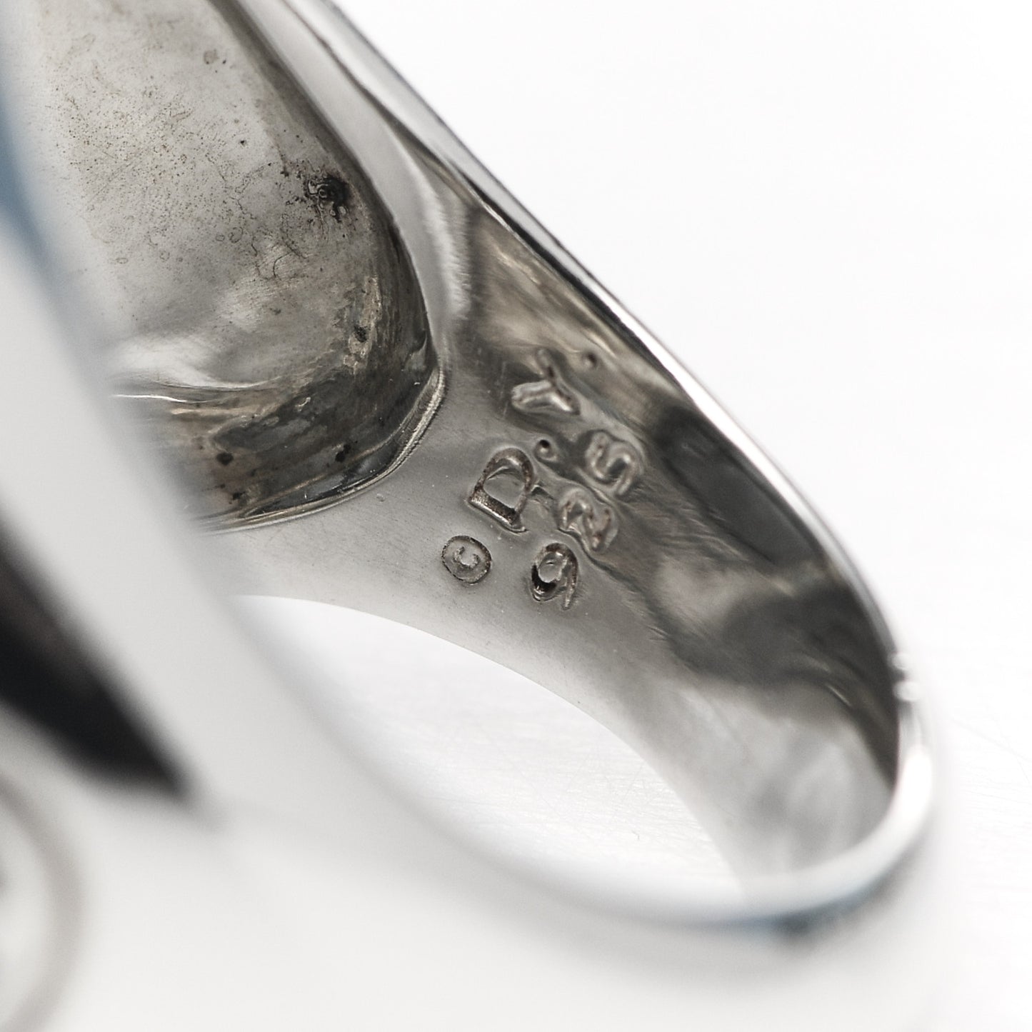 Sterling Silver Hematine 17mm Albion Ring 54 6.75