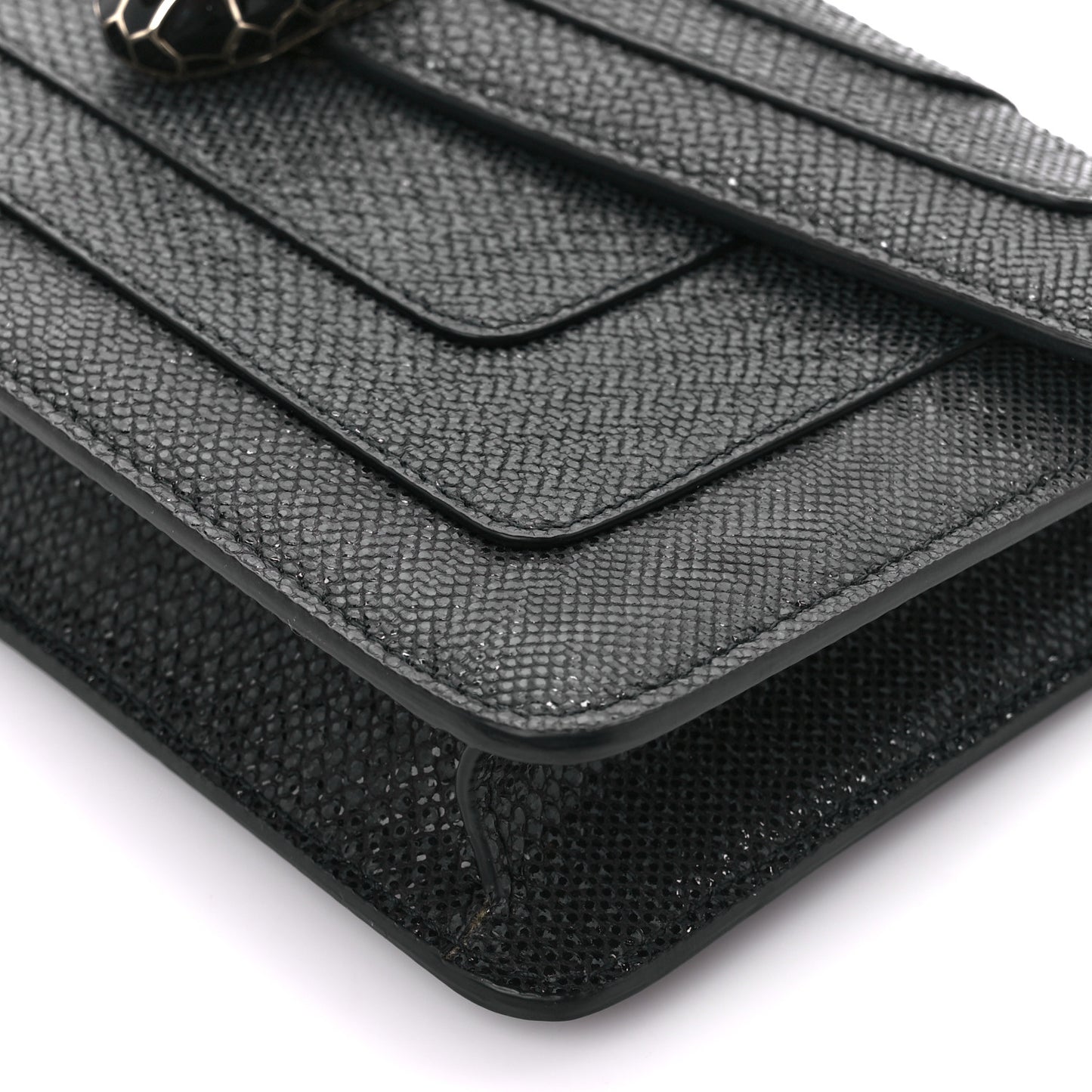 Metallic Karung Serpenti Forever Shoulder Bag Black
