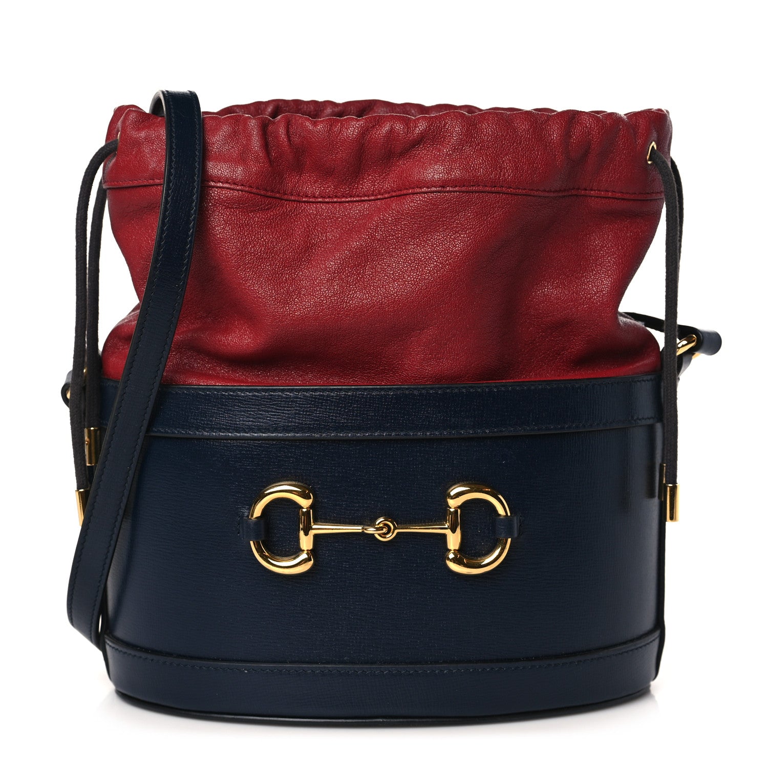 Gucci Azalea Sakai Be Green Calfskin Horsebit 1955 Drawstring Bucket Bag Blue New Cherry Red 1 of 9