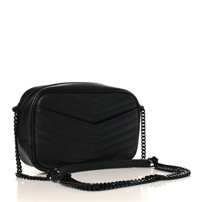 Saint Laurent Grain De Poudre Matelasse Monochrome Monogram Mini Lou Camera Bag Black 3 of 9
