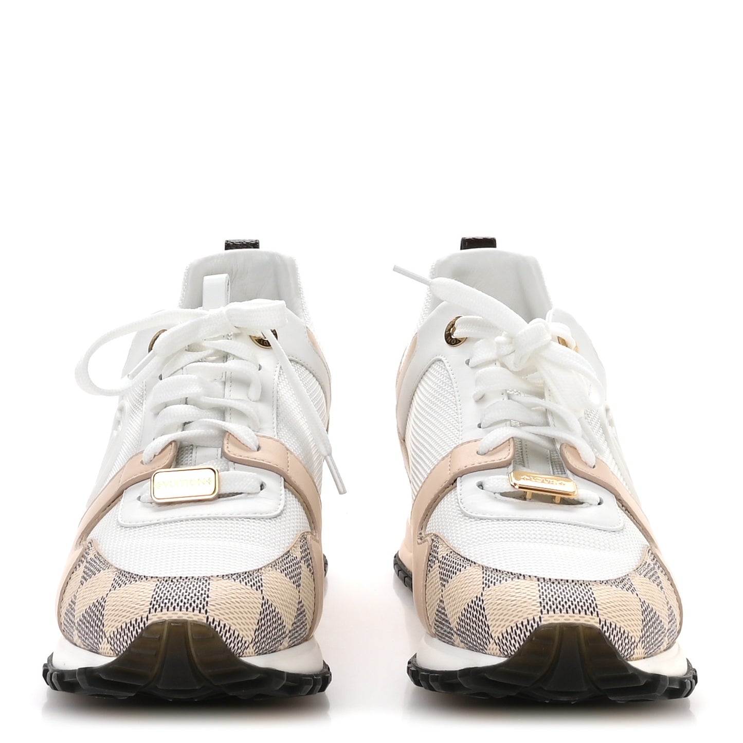 Calfskin Damier Azur Run Away Sneakers 39 White