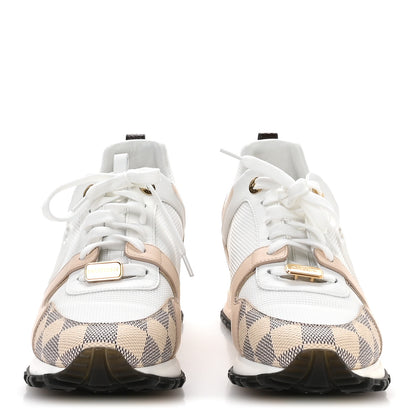 Louis Vuitton Calfskin Damier Azur Run Away Sneakers 39 White 3 of 8