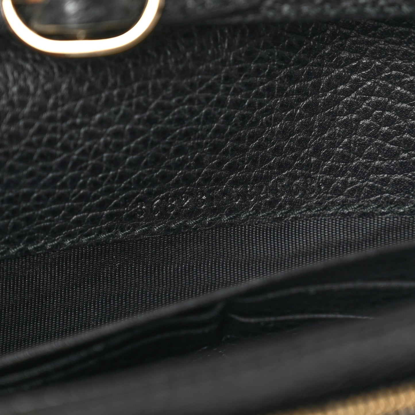 Dollar Calfskin Mini Swing Wallet Bag Black