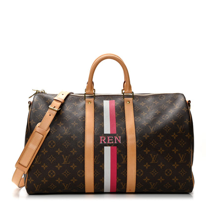 Louis Vuitton Monogram My LV Heritage Keepall Bandouliere 45 Fuchsia White 1 of 10