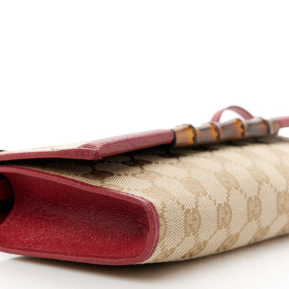 Gucci Monogram Bamboo Bar Clutch Red 8 of 9