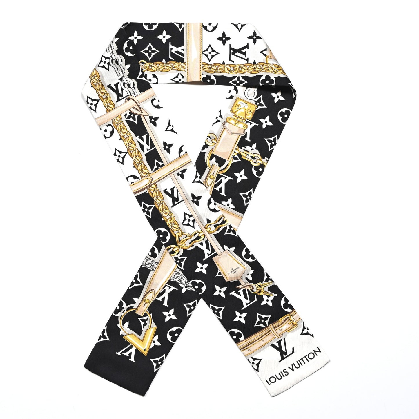 Silk Monogram Confidential Bandeau Black