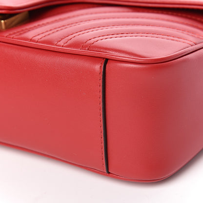 Gucci Calfskin Matelasse Small GG Marmont Shoulder Bag Hibiscus Red 10 of 10