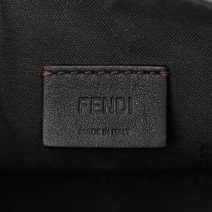 Fendi Glazed Fabric Vitello Century FF 1974 Mini Baguette Cage Mogano Panna Black 6 of 11