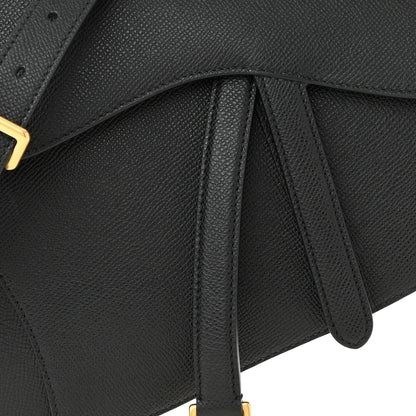 Christian Dior Grained Calfskin Saddle Bag With Strap Black 8 of 10